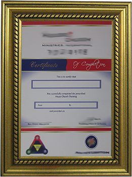 Full colour certificate with gold foil and optional framing and optional name overprint .psd
